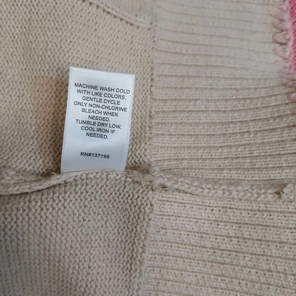 Keri Rosenthal womens medium boxy sweater patchwork nature cotton spring summer